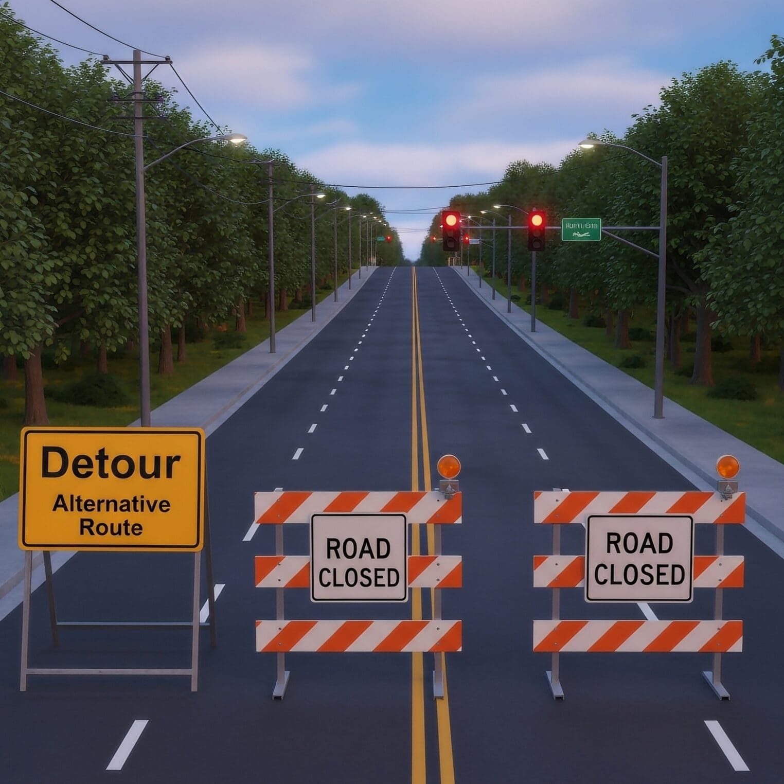 Detours and road closures for better route selection